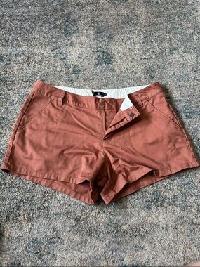Volcom Women's Rust Brown Chino Bermuda Shorts